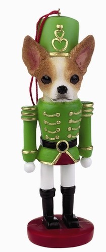 Raining Cats and Dogs | Chihuahua Tan and White Nutcracker Christmas Ornament