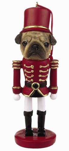 Raining Cats and Dogs | Pug Fawn Nutcracker Christmas Ornament