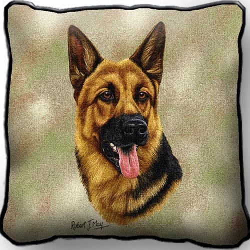 Raining Cats and Dogs | German Shepherd II Tapestry Pillow Cover, Made in the USA