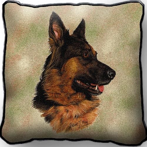 Raining Cats and Dogs | German Shepherd Tapestry Pillow Cover, Made in the USA