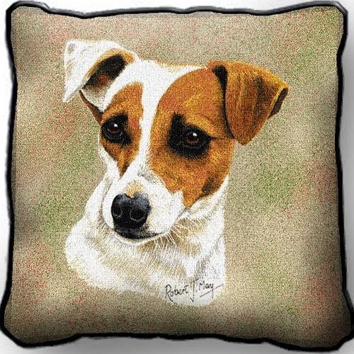 Raining Cats and Dogs | Jack Russell Tapestry Pillow Cover, Made in the USA