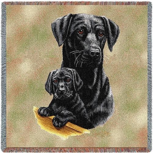 Raining Cats and Dogs | Black Lab and Pup Throw