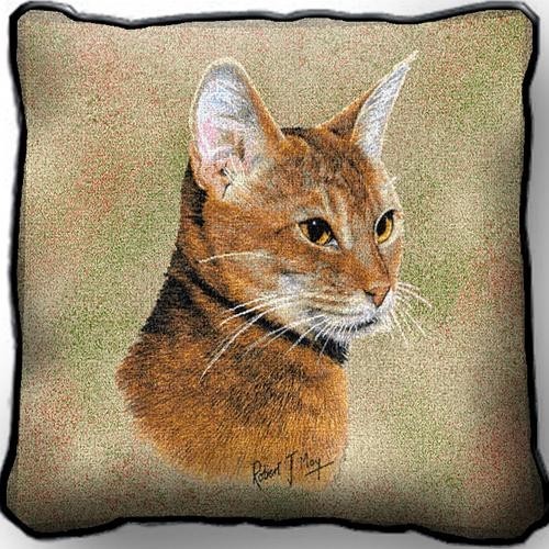 Raining Cats and Dogs | Abyssinian Tapestry Pillow