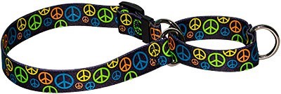Raining Cats and Dogs | Neon Peace Signs Martingale Collar