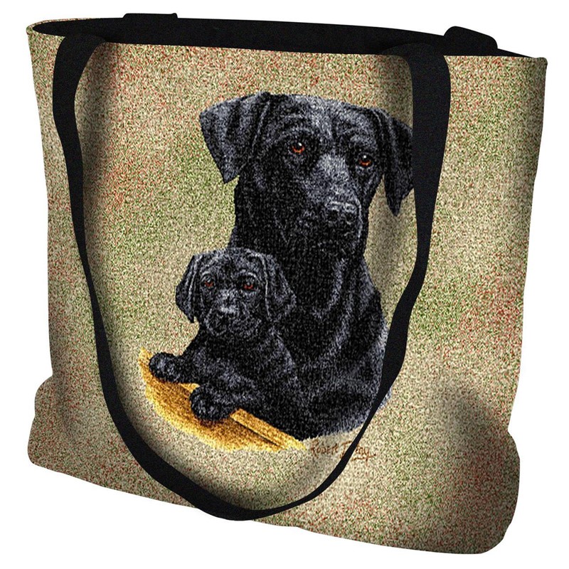 Raining Cats and Dogs | Lab Puppy Black Tapestry Tote Bag