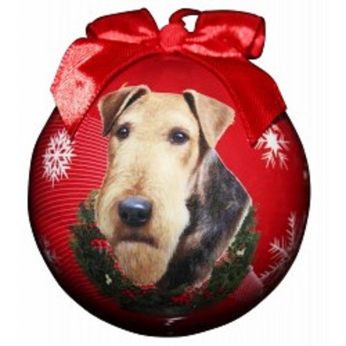 Raining Cats and Dogs | Airedale Terrier Ball Christmas Ornament