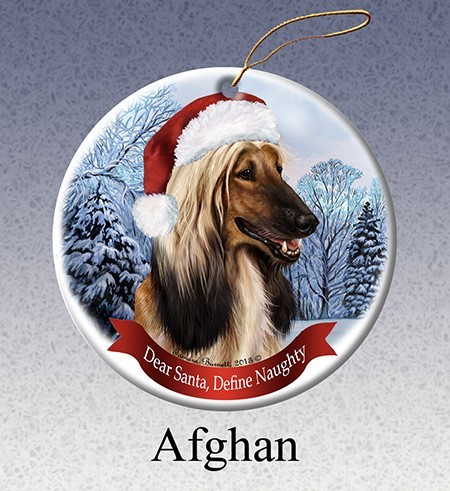 Raining Cats and Dogs | Afghan Hound Dear Santa Define Naughty Ornament