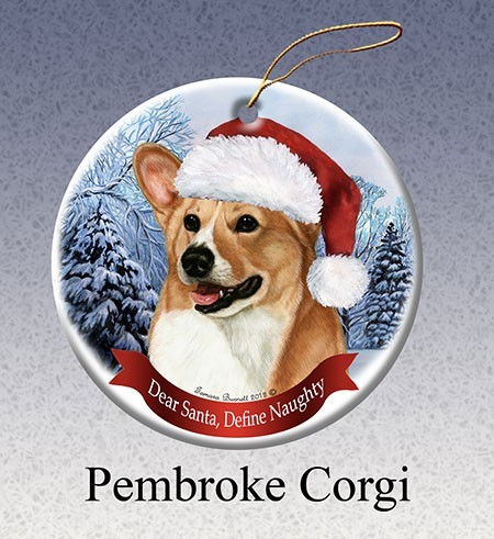 Raining Cats and Dogs |Pembroke Welsh Corgi Christmas Ornament, Dear Santa