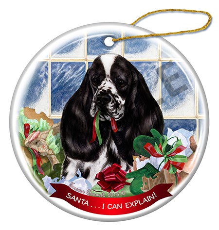 Raining Cats and Dogs | Cocker Spaniel Santa I Can Explain Dog Christmas Ornament