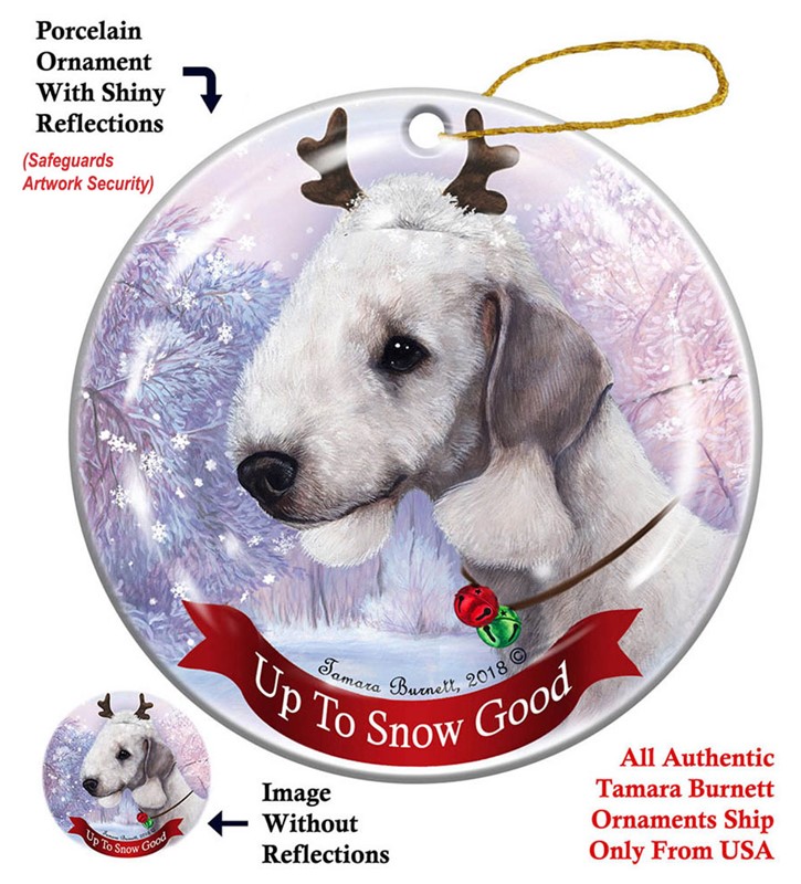 Raining Cats and Dogs | Bedlington Terrier Up to Snow Good Dog Christmas Ornament