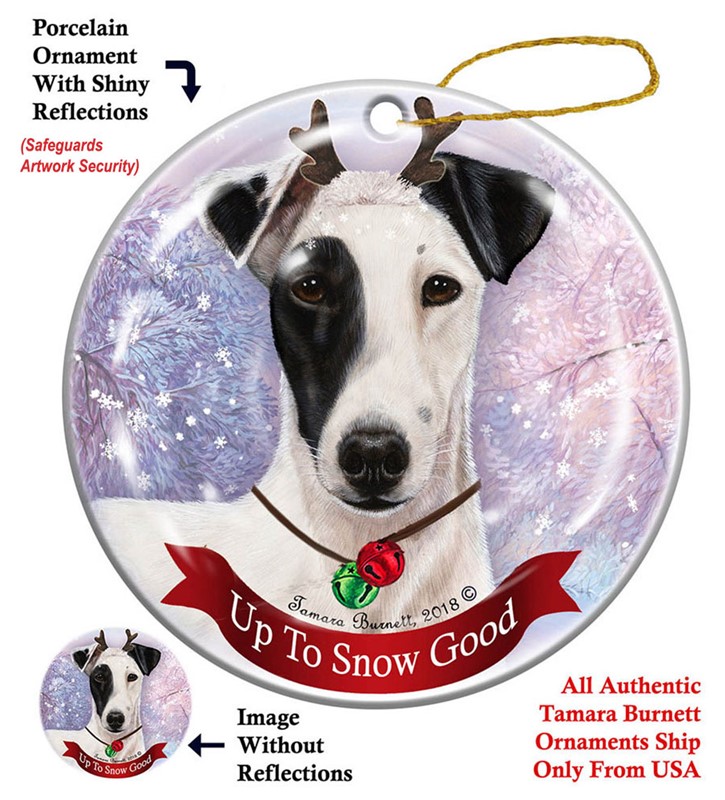 Raining Cats and Dogs | Fox Terrier Up to Snow Good Christmas Ornament
