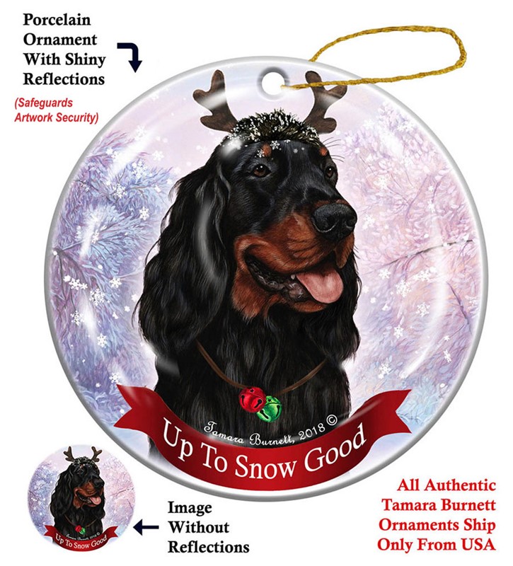 Raining Cats and Dogs | Gordon Setter Up To Snow Good Christmas Ornament