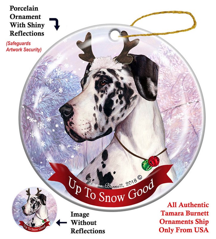 Raining Cats and Dogs | Great Dane Up to Snow Good Dog Christmas Ornament