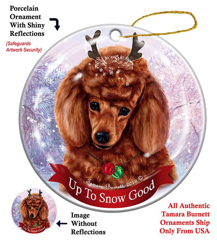 Raining Cats and Dogs |Poodle Up to Snow Good Dog Christmas Ornament