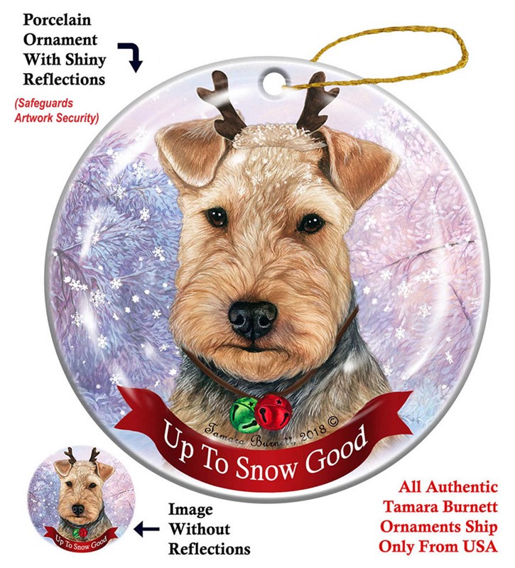 Raining Cats and Dogs | Welsh Terrier Up to Snow Good Dog Christmas Ornament