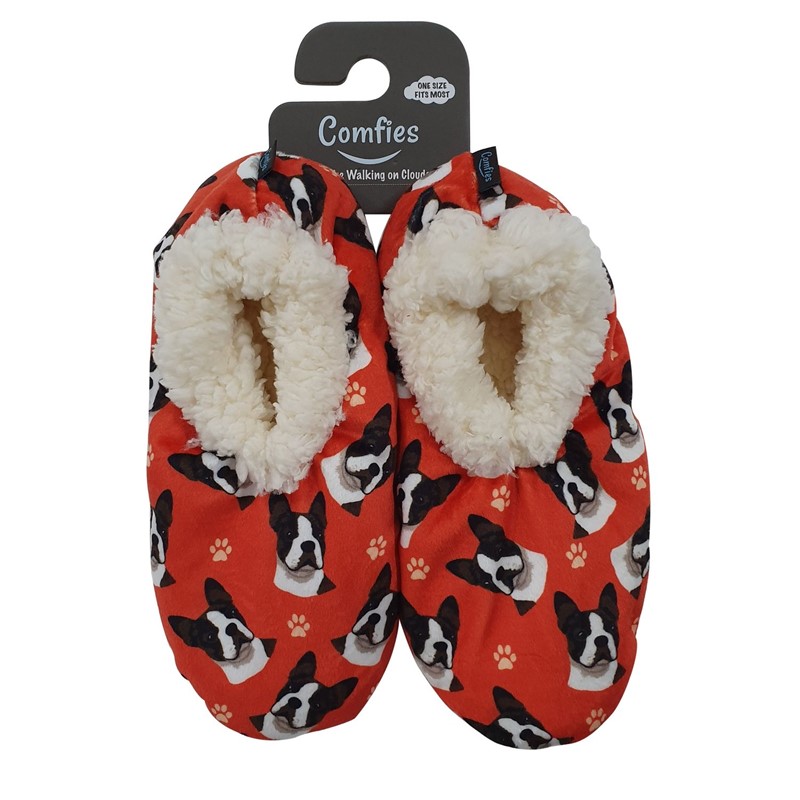 Raining Cats and Dogs | Boston Terrier Comfies Slippers