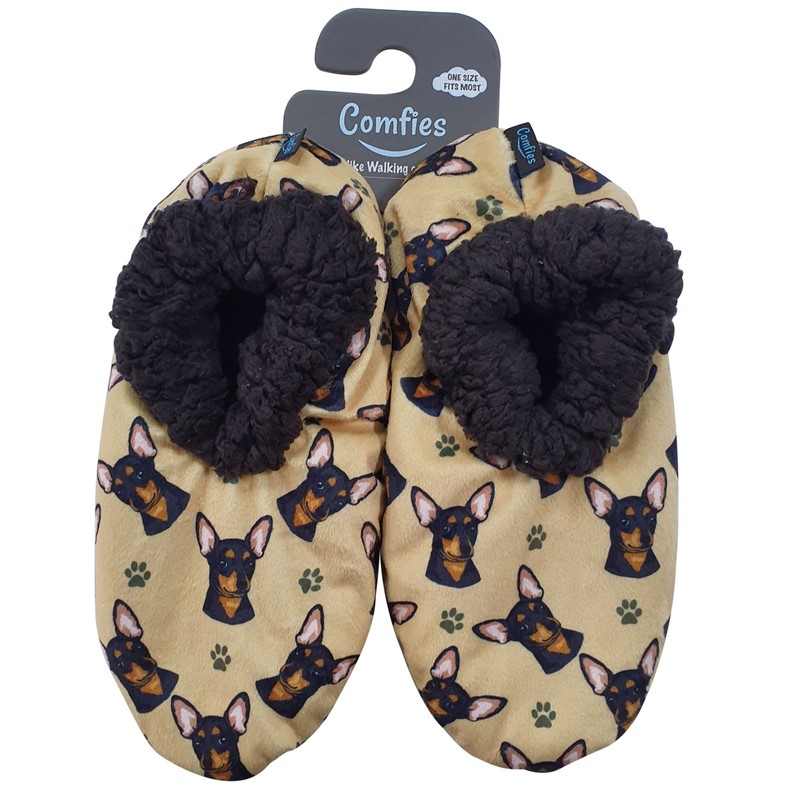 Raining Cats and Dogs |Black Chihuahua Comfies Slippers