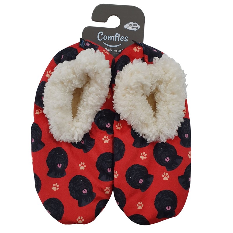 Raining Cats and Dogs | Labradoodle Black Comfies Slippers