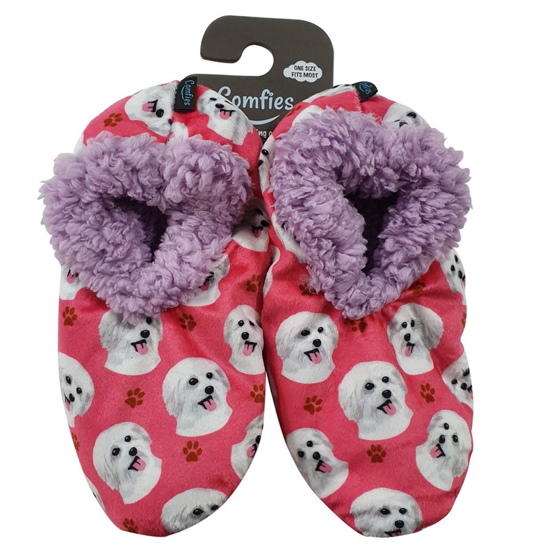 Raining Cats and Dogs |Maltese Comfies Slippers