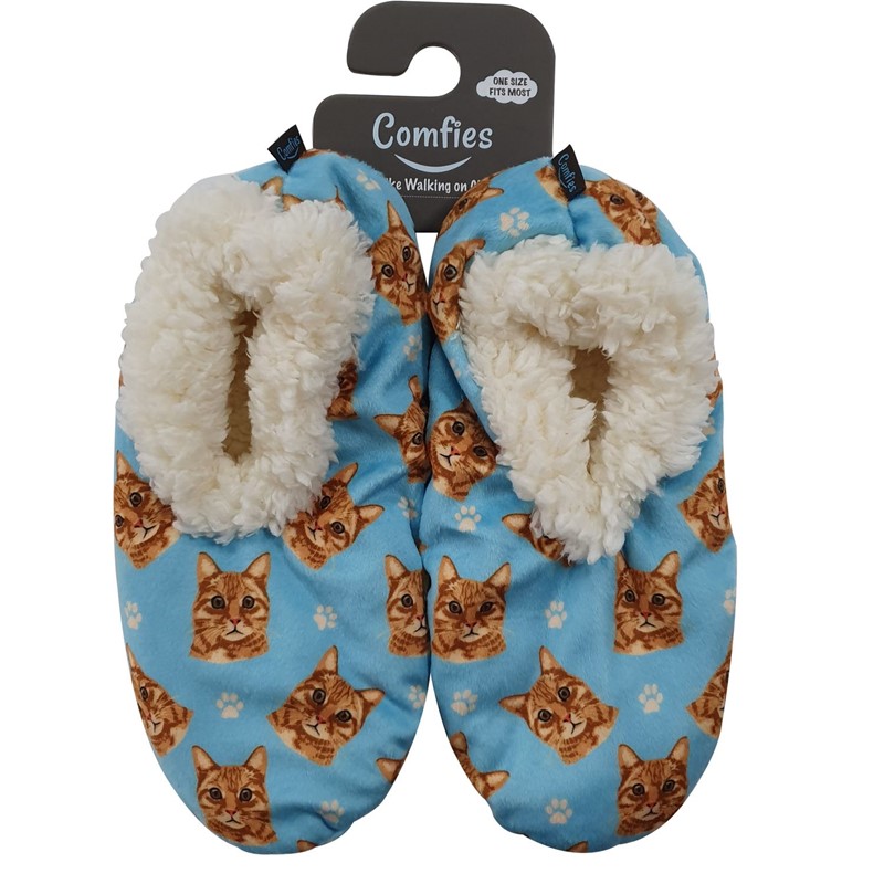 Raining Cats and Dogs | Orange Tabby Cat Print Slippers