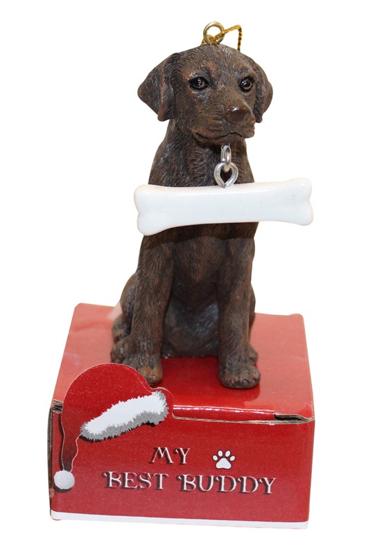 Raining Cats and Dogs | Labrador Chocolate Best Buddy Dog Breed Christmas Ornaments