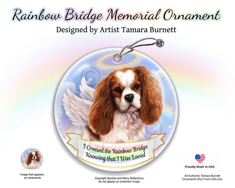 Raining Cats and Dogs | Cavalier King Charles Dog Rainbow Bridge Memorial Ornament