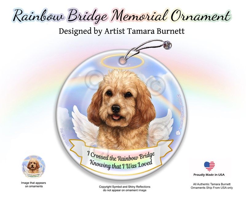 Raining Cats and Dogs | Cockapoo Dog Rainbow Bridge Memorial Ornament