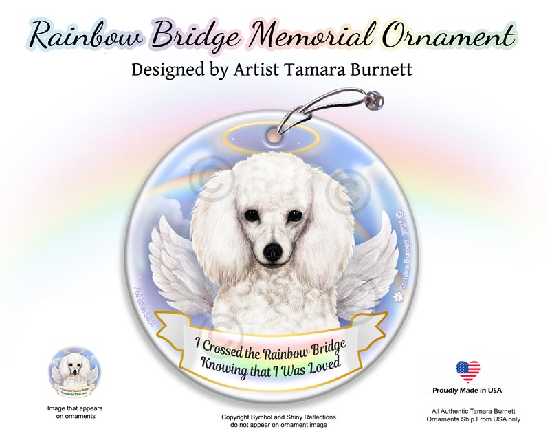 Raining Cats and Dogs | Poodle Dog Rainbow Bridge Memorial Ornament