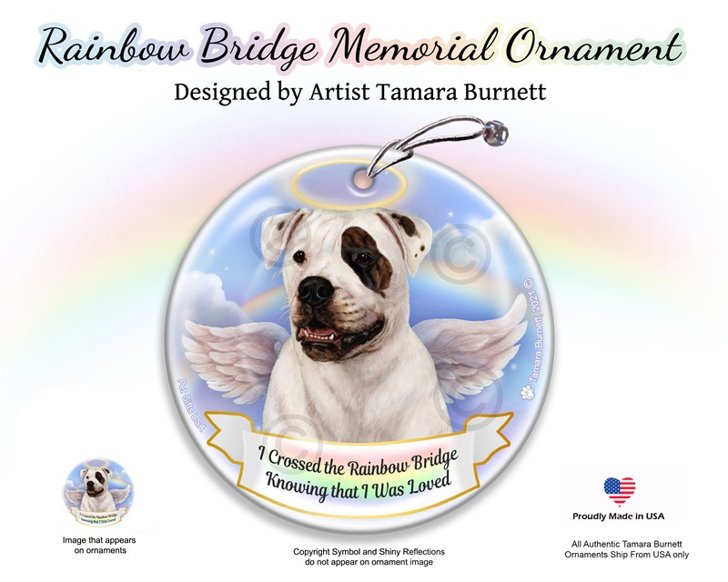 Raining Cats and Dogs | American Bulldog Rainbow Bridge Memorial Ornament