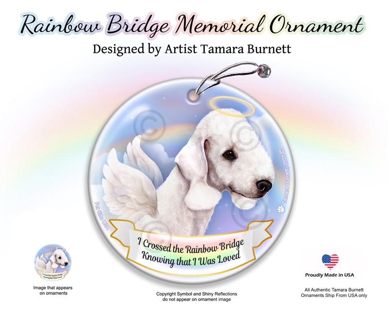 Raining Cats and Dogs | Bedlington Terrier Rainbow Bridge Memorial Ornament