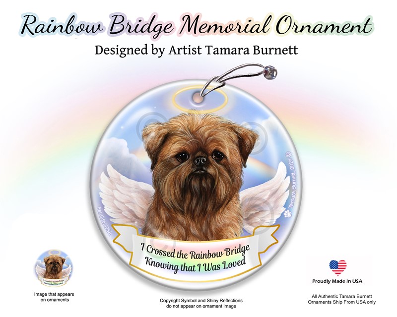 Raining Cats and Dogs | Brussels Griffon Rainbow Bridge Memorial Ornament