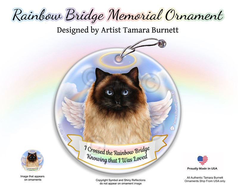 Raining Cats and Dogs |Himalayan Cat Rainbow Bridge Memorial Ornament