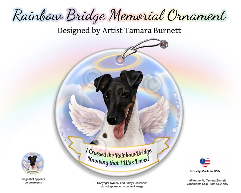 Raining Cats and Dogs |Fox Terrier Rainbow Bridge Memorial Ornament