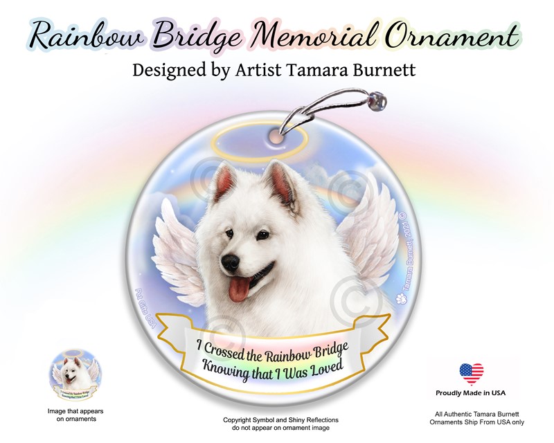Raining Cats and Dogs | Samoyed Rainbow Bridge Memorial Ornament