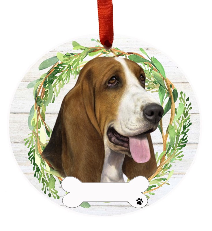 Raining Cats and Dogs | Basset Hound Christmas Ornament