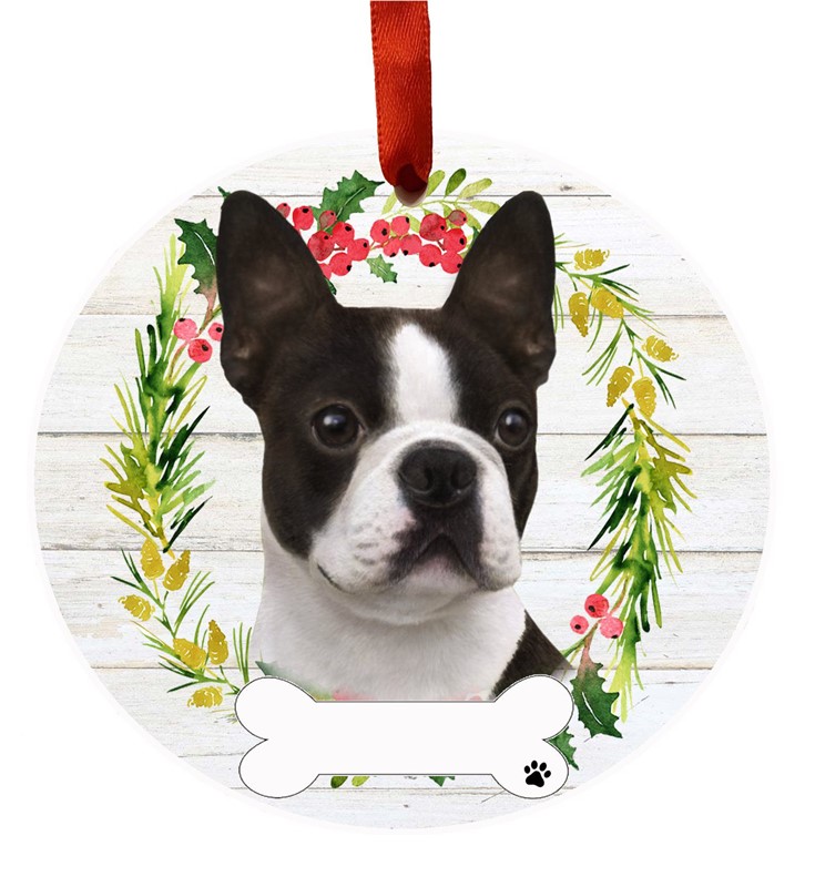 Raining Cats and Dogs | Boston Terrier Christmas Ornament