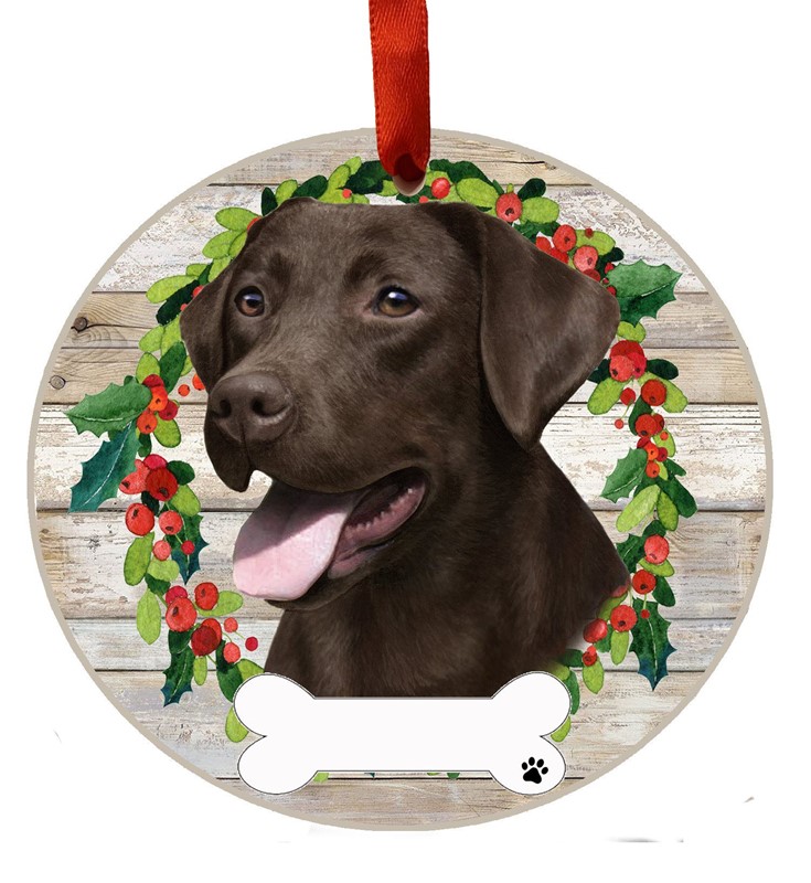 Raining Cats and Dogs | Chocolate Labrador Retriever Christmas Ornament