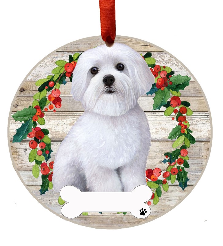 Raining Cats and Dogs | Maltese Christmas Ornament