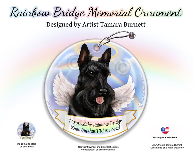 Raining Cats and Dogs | Scottish Terrier Dog Rainbow Bridge Memorial Ornament