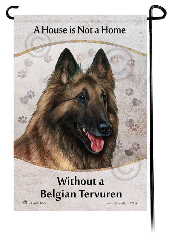 Raining Cats and Dogs | Belgian Tervuren House is Not a Home Garden Flag