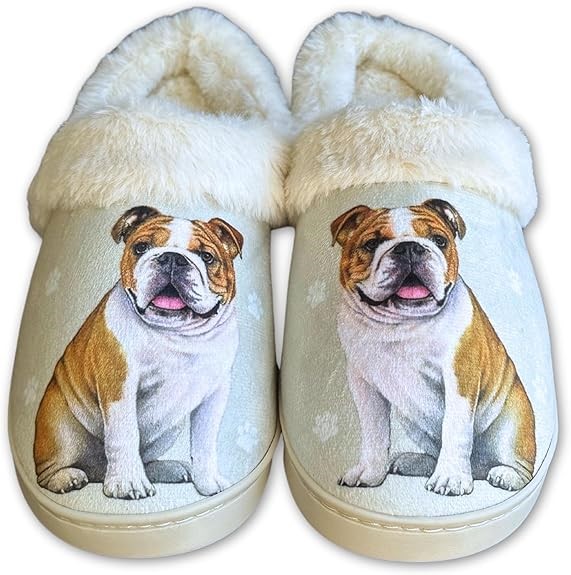 Raining Cats and Dogs | Bulldog Snuggs Memory Foam Slippers