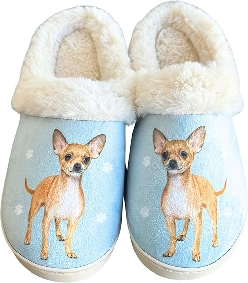 Raining Cats and Dogs | Chihuahua Fawn Snuggs Memory Foam Slippers