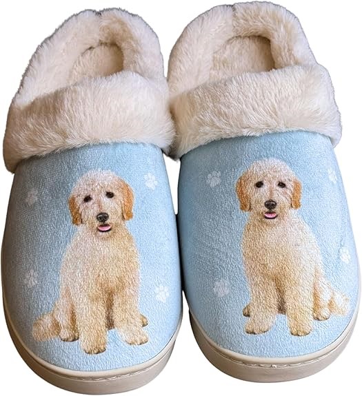 Raining Cats and Dogs | Goldendoodle Snuggs Memory Foam Slippers