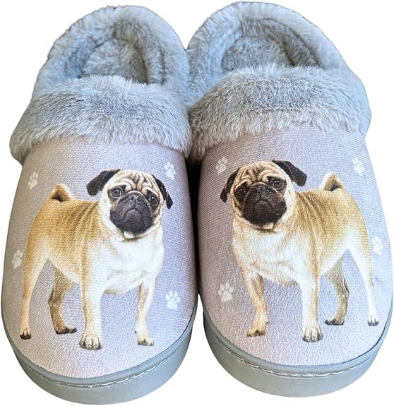 Raining Cats and Dogs | Pug Snuggs Memory Foam Slippers
