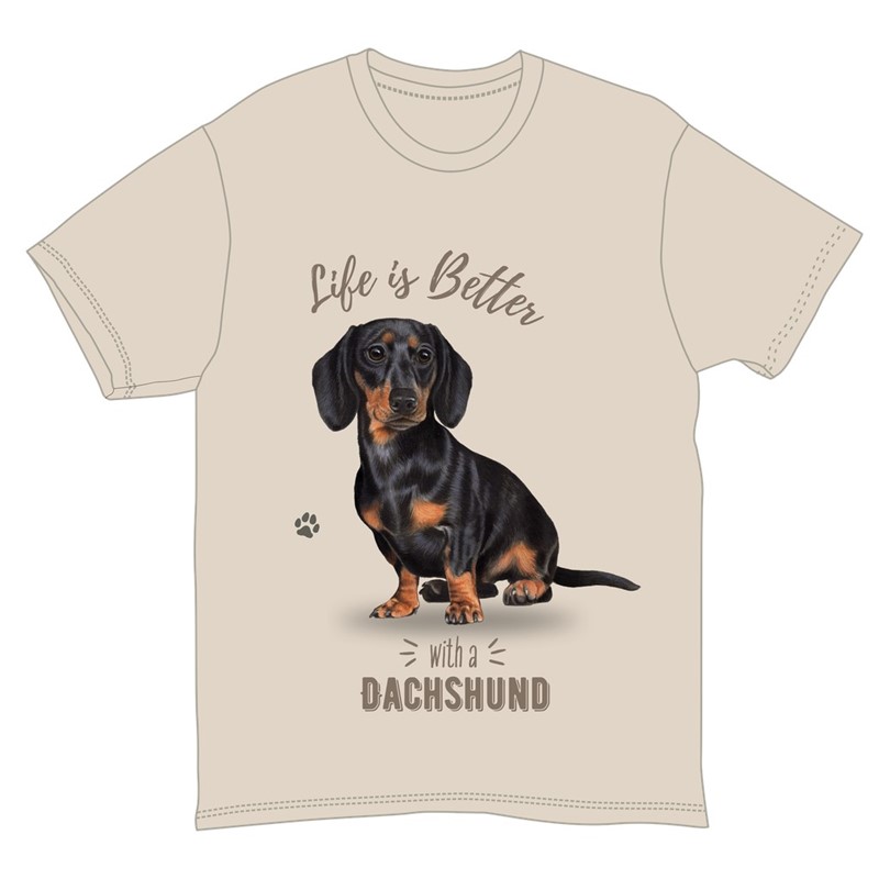 Raining Cats and Dogs | Life is Better with a Black Dachshund T-Shirt