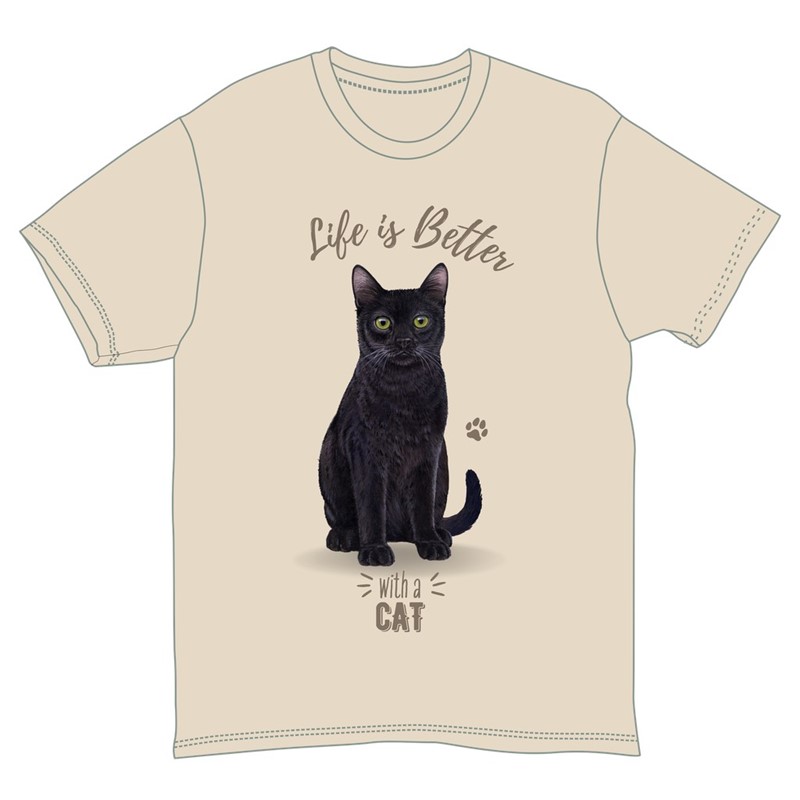 Raining Cats and Dogs |Life is Better Black Cat T-Shirts