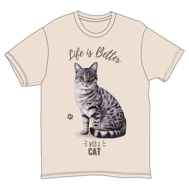 Raining Cats and Dogs |Life is Better Silver Tabby Cat T-Shirts