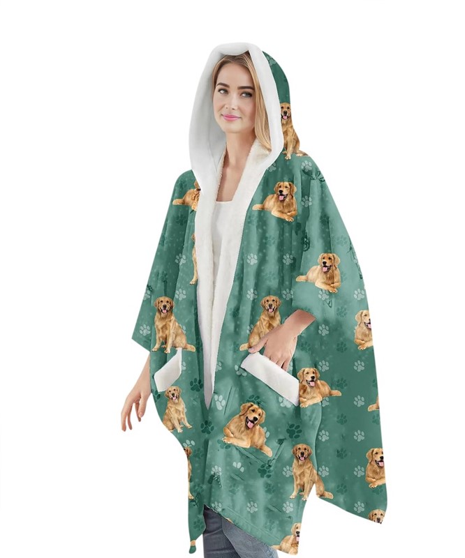 Raining Cats and Dogs | Golden Retriever Snuggs Blanket Hoodie
