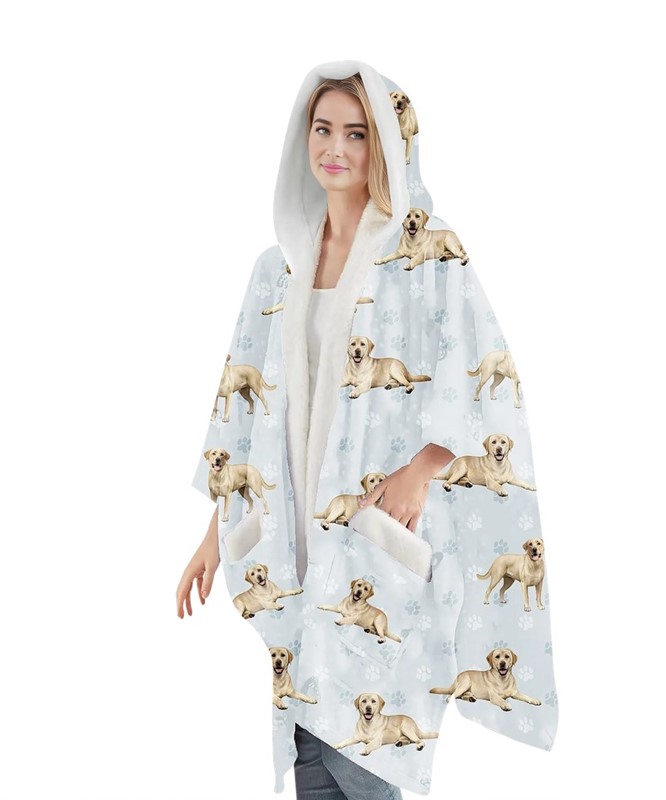Raining Cats and Dogs | Snuggs Labrador Retriever, Yellow, Blanket Hoodie