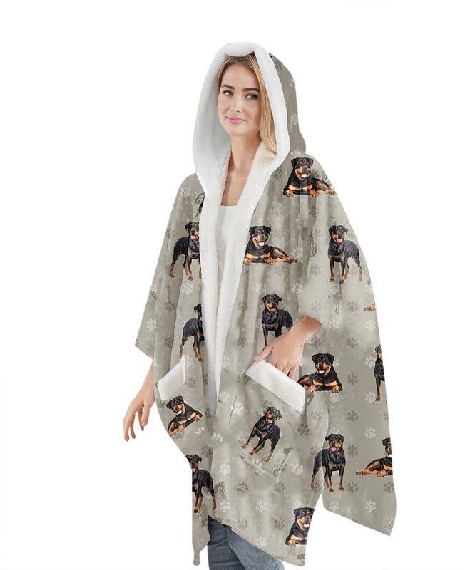 Raining Cats and Dogs | Rottweiler Snuggs Blanket Hoodie